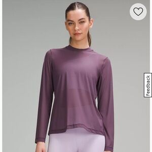 Lululemon mesh long sleeve shirt, size 6